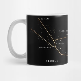 Gold Taurus Zodiac Constellation T-Shirt Mug